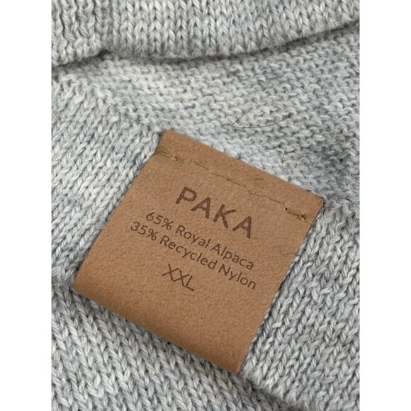 Paka Royal Alpaca Wool Sweater Men’s XXL Heather Grey Handmade Crewneck Pullover - Picture 8 of 16